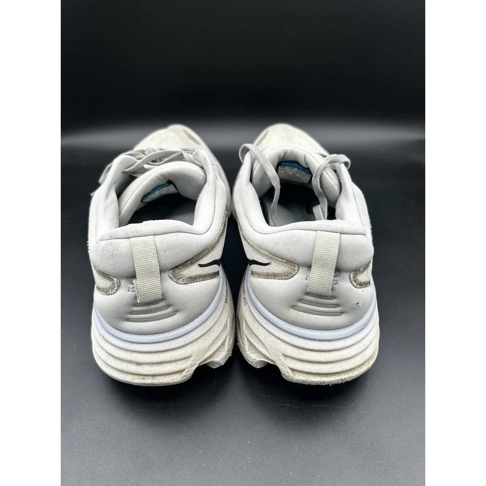 Hoka One One Bondi 8 Sharkskin Men Size 10.5 Lace Up  Running Walking